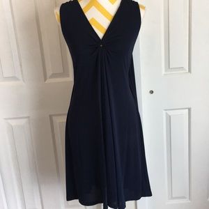 LAMB navy flowing back dress